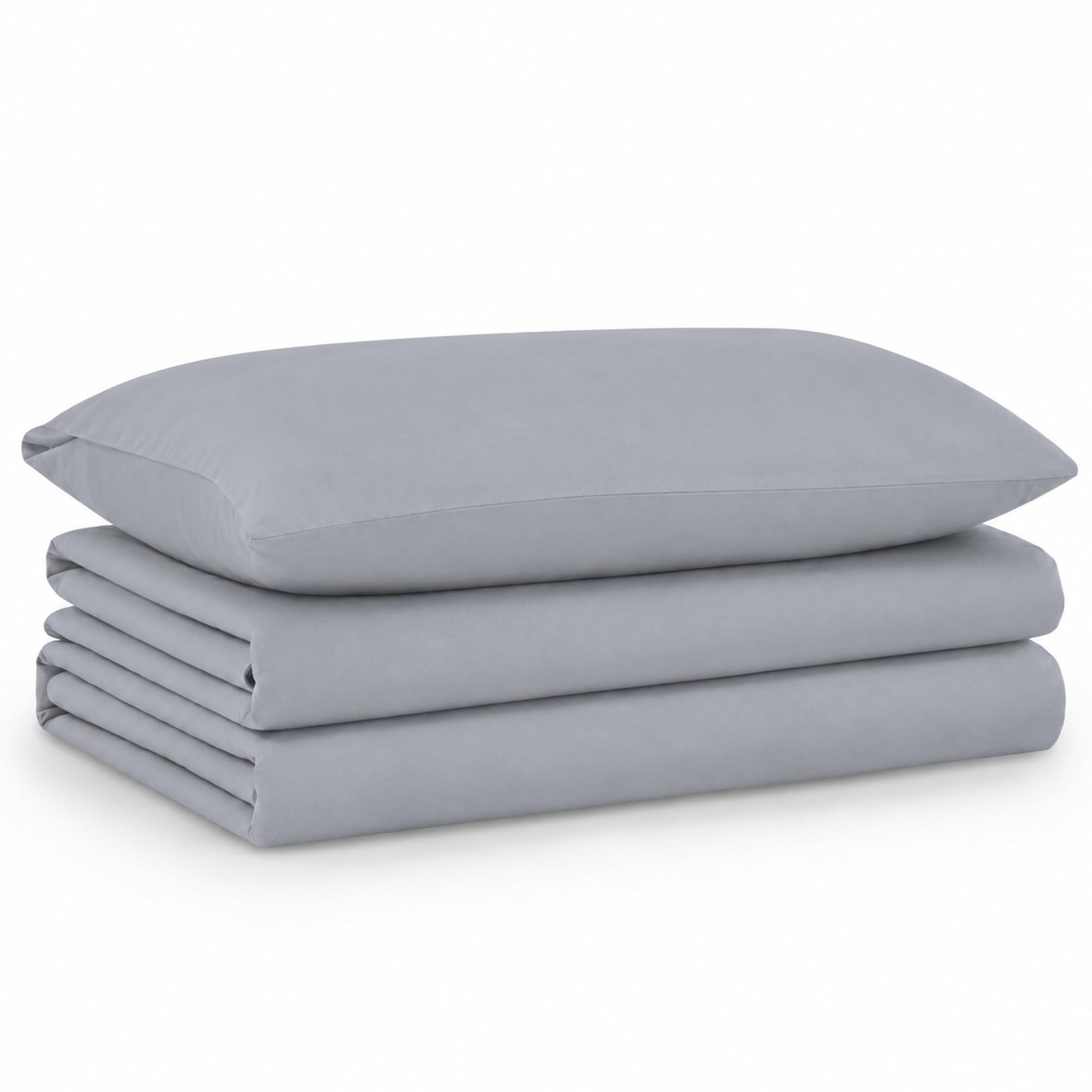 Tribeca Living Juego de sábanas de Franela sólida, 100% algodón, Supersuave, Bolsillos extraprofundos, Color Gris