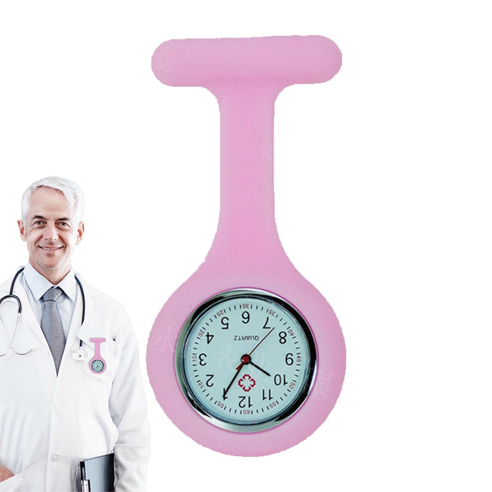 ubervia Pocket Watch | Silicone Paramedic Fob Watch,Stain Control, Secondhand, Lapel Brooch Watch for Women Doctors Nurses-picture-24