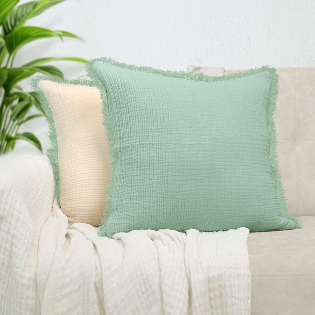 Folkulture Throw Pillow Covers 18x18 Set of 2 Reversible