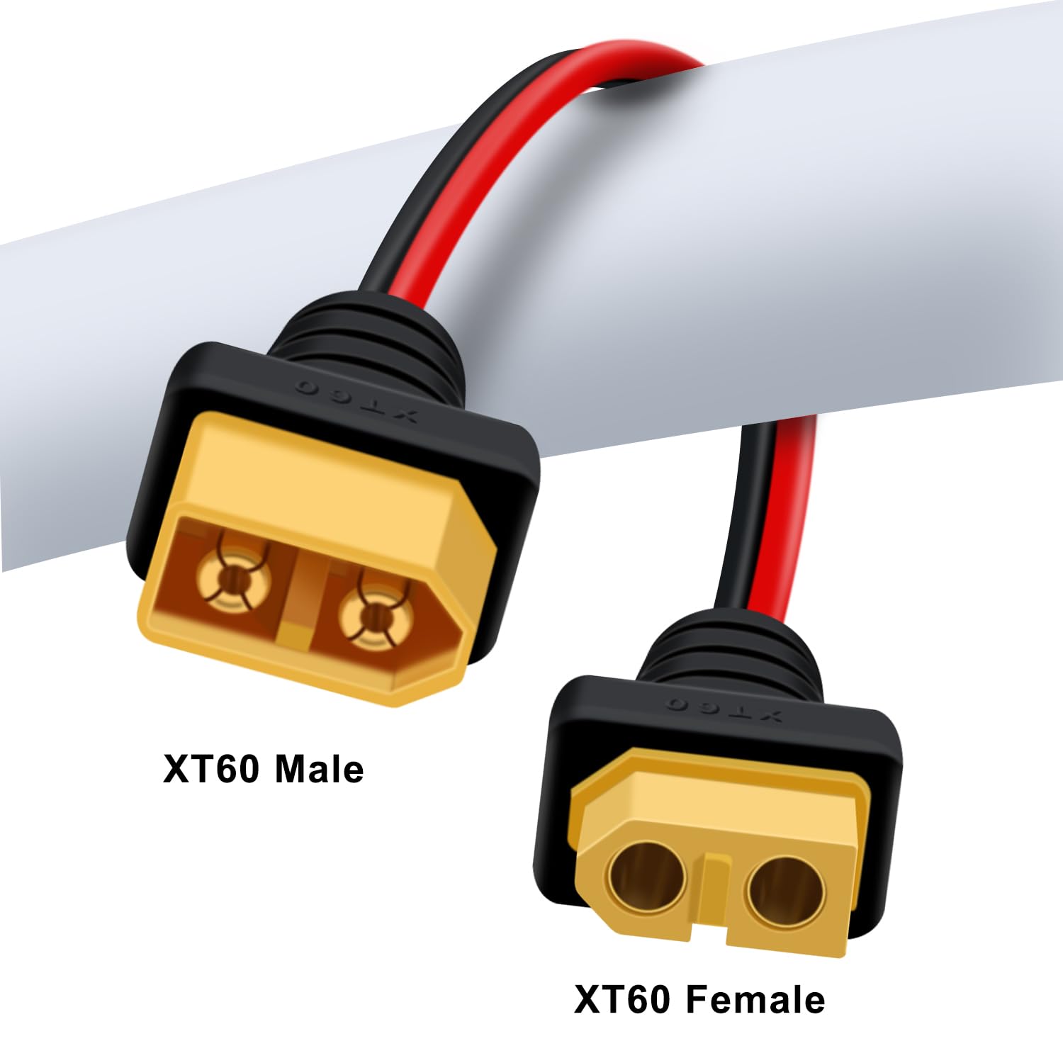 Câble Extension XT60 Mâle vers Femelle 12AWG Rallonge de Câble XT60 pour RC Battery, Portable Power Station, Battery Pack (3 m)