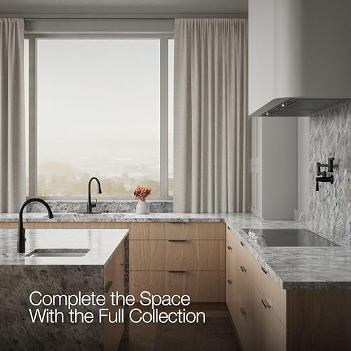 Miniatura 109 de KOHLER Simplice, llave abatible de cocina, 647-CP Mate negro,Cromo pulido,Latón cepillado vibrante.,Vibrant Stainless