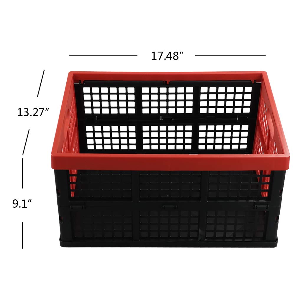 Amazon.com: Hespapa 35 Quart Folding Crates, Red Plastic