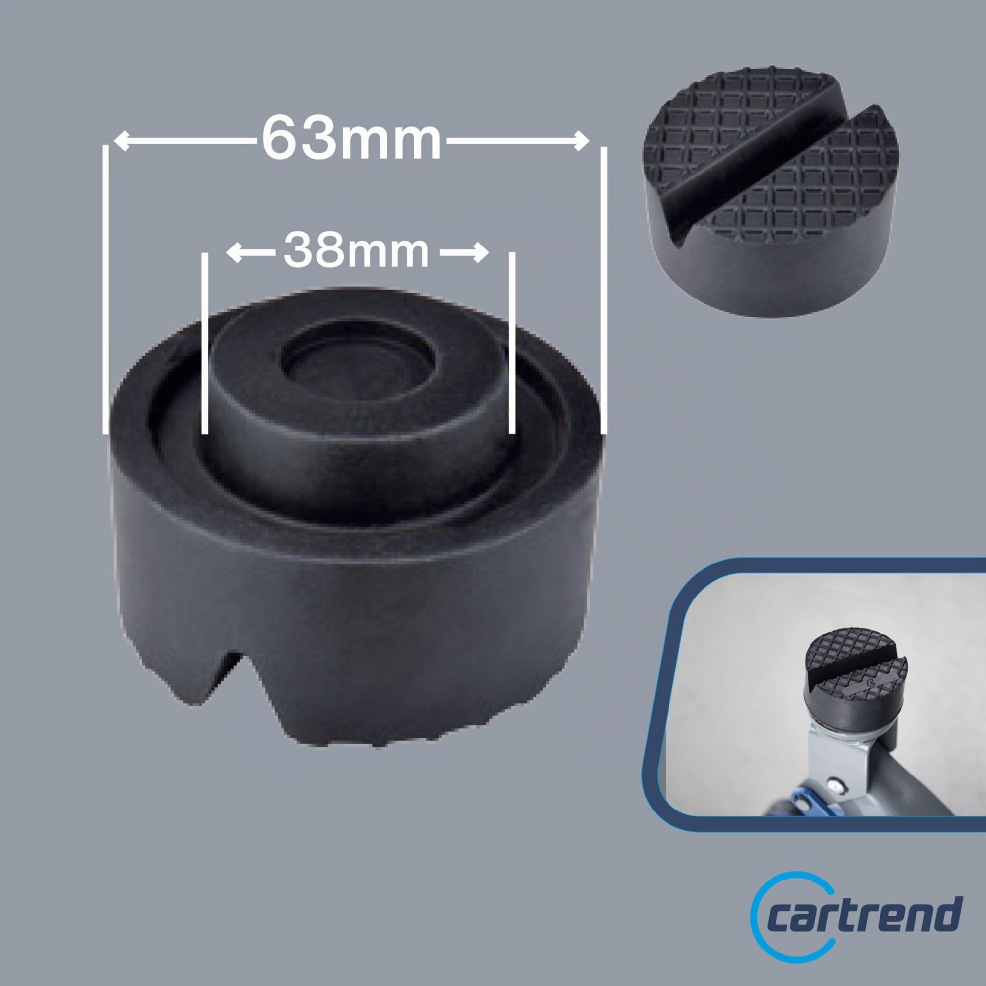 Cartrend Cuscino in gomma universale per cric e elevatori 144000