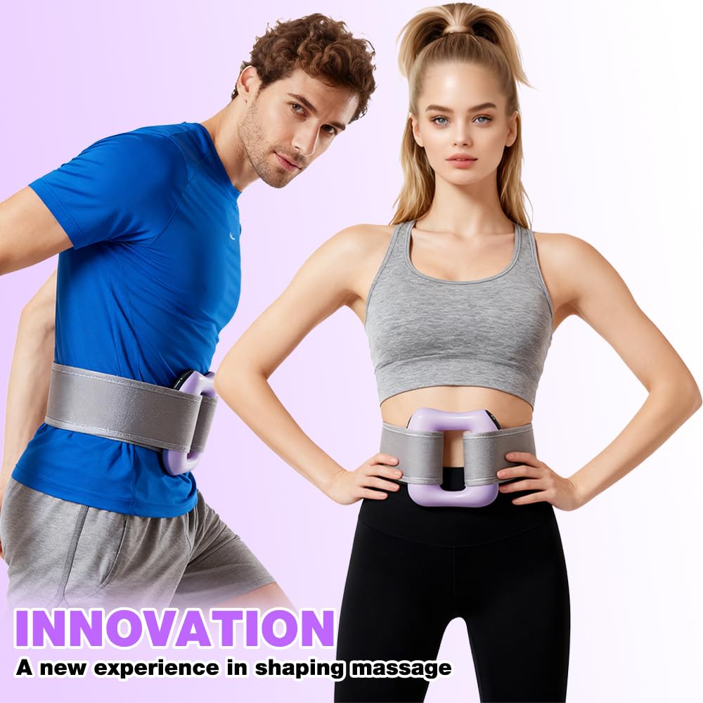 Anneau de Fascia Multifonctionnel, Anneau Minceur Taille, Chargé de USB, Anneau Masseur avec 5 Forces Réglables Bras, Appareil de Massage du Ventre pour Jambes etc