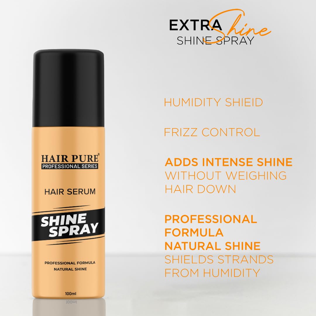 Hair Pure Shine Hair Spray 100ml | Long Lasting Hold, No Flaking & Natural Shine | Non Sticky & Easy Wash Off | Quick Hair Styling and Setting Hair Pure Shine Hair Spray 100ml | Long Lasting Hold, No Flaking & Natural Shine | Non Sticky & Easy Wash Off | Quick Hair Styling and Setting