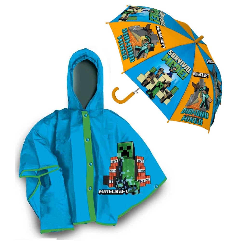 Ombrello Pieghevole Minecraft Per Bambini - Leggero, Portatile E Con Design Ufficiale - Foto 3
