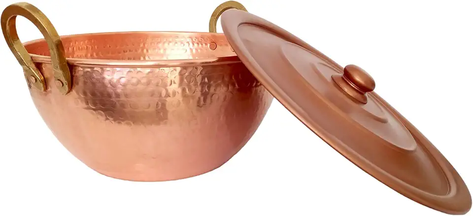 Tacho De Cobre Puro Com Tampa Cobreada 18 Litros