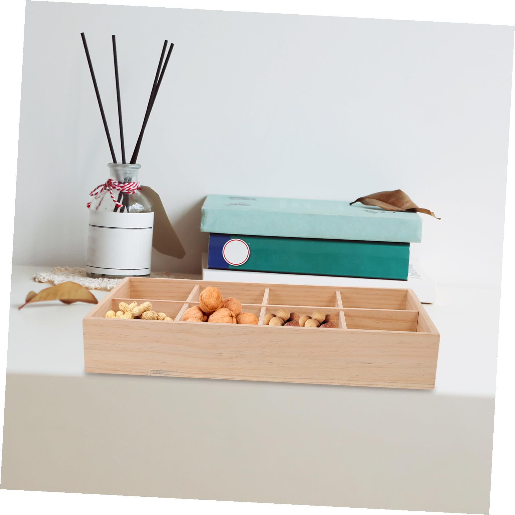 Alipis Holz Aufbewahrungsbox mit Fächern 1 Stück für Snacks und Süßigkeiten