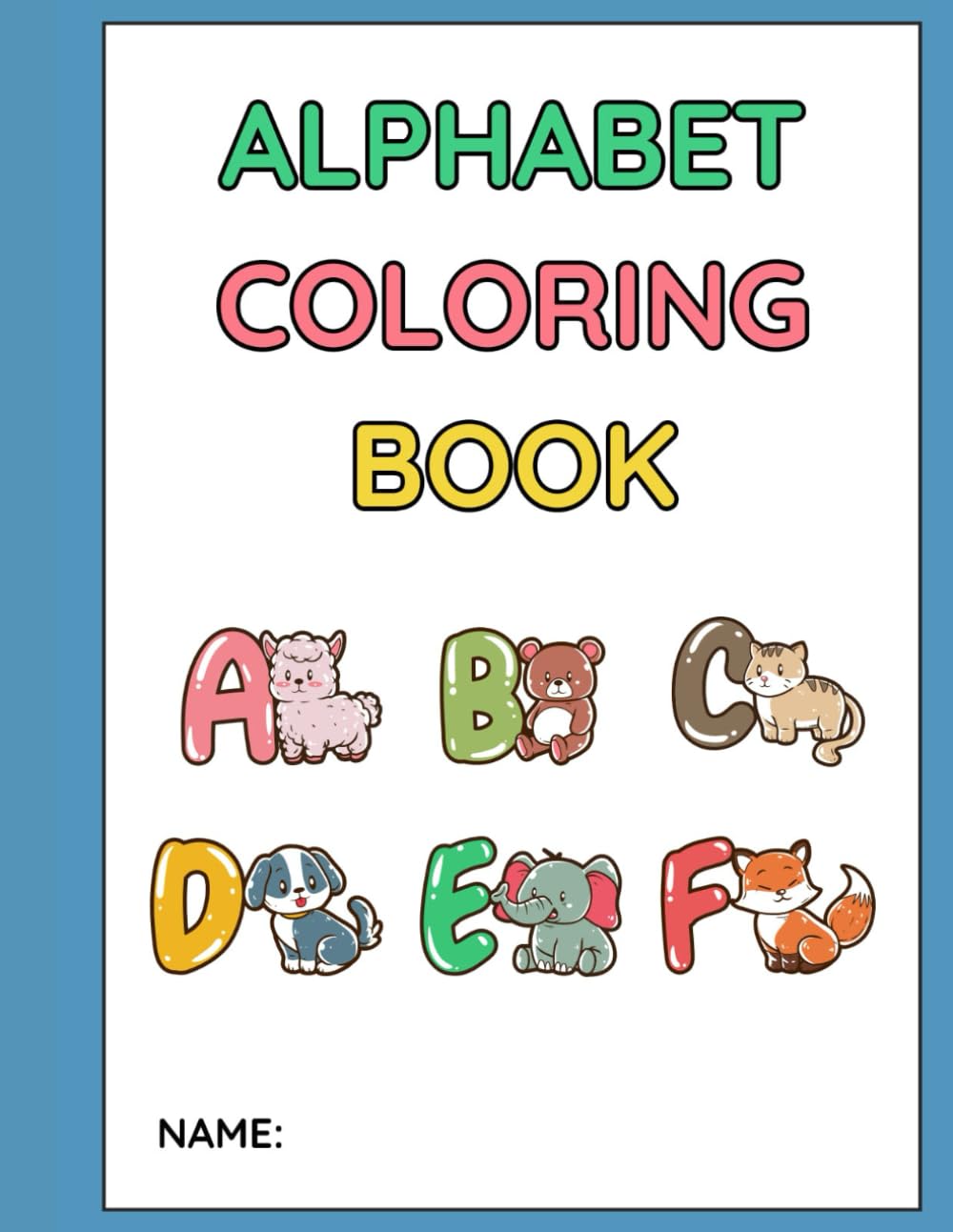 Mein großes Alphabet Malbuch: Englisch lernen mit Tieren auf 26 Seiten (A4)