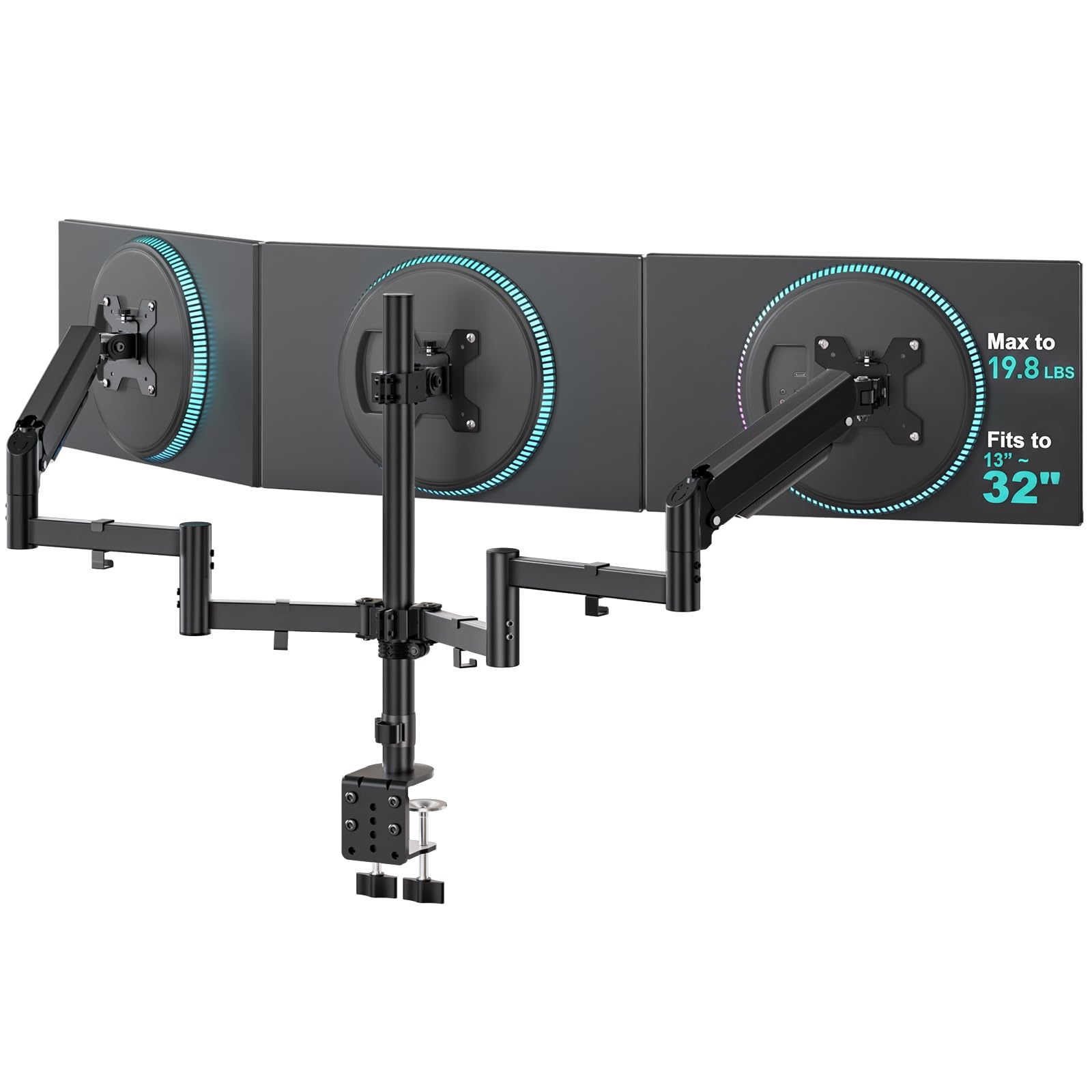 WALI Triple Monitor Mount for 13-32 inch Screens, up to 19.8 lbs per Arm