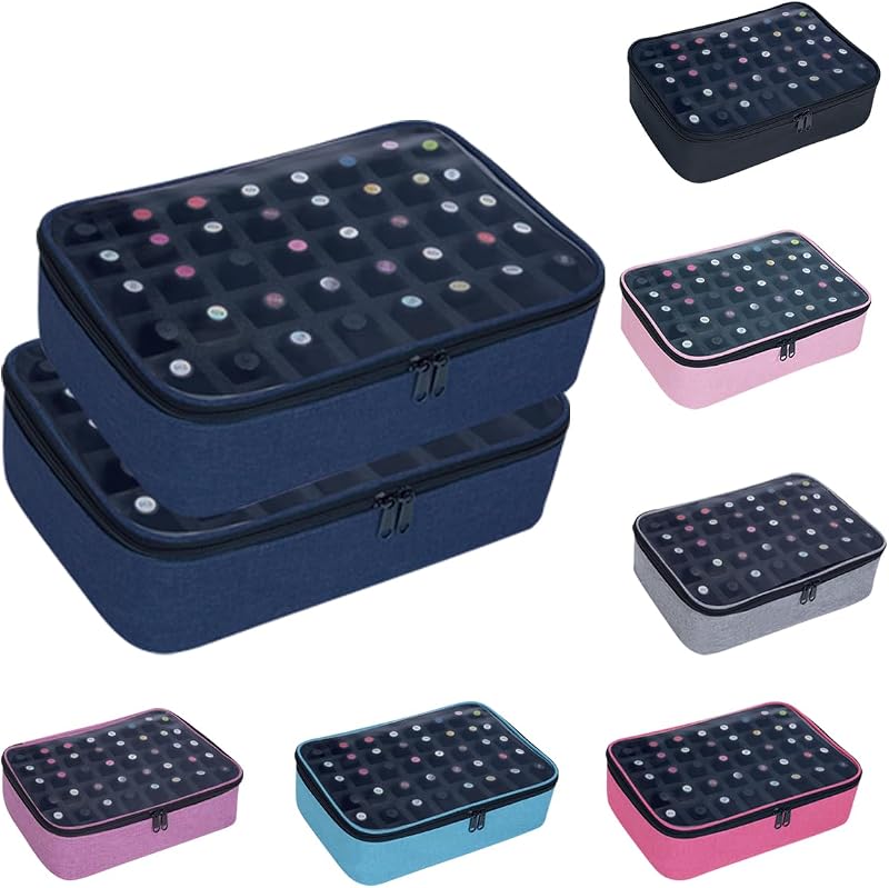 UOZL Estojos organizadores transparentes para esmaltes, azul, pacote com 2