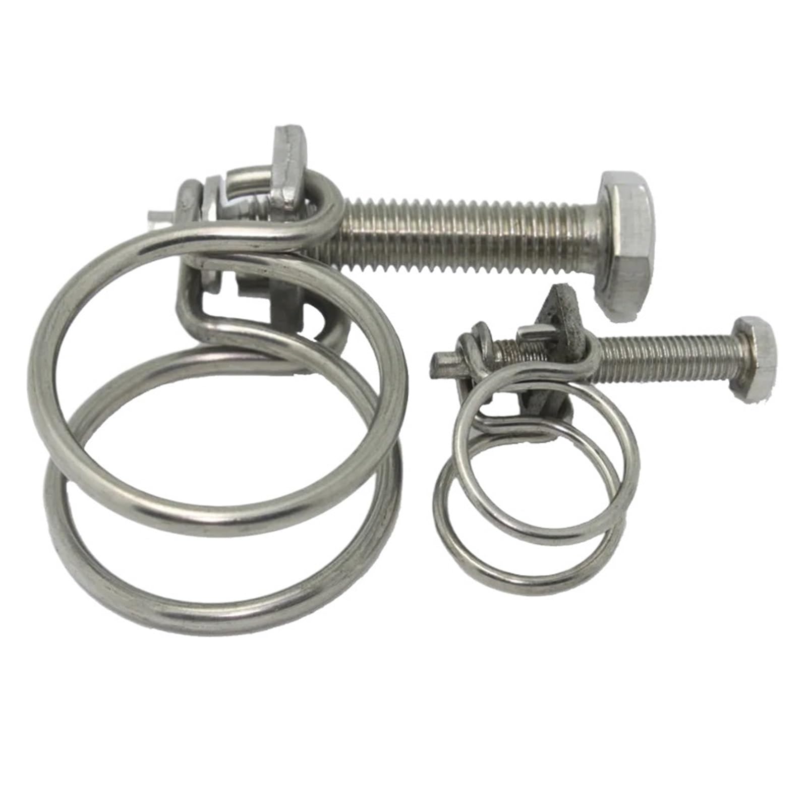 Double Line Hose Clamp 1pcs Heavy Duty Double Wire Hose Clamps Adjustable Pipe Clip Hoop Plumbing Fastener Hardware 16-100mm(Dia.68-73mm)
