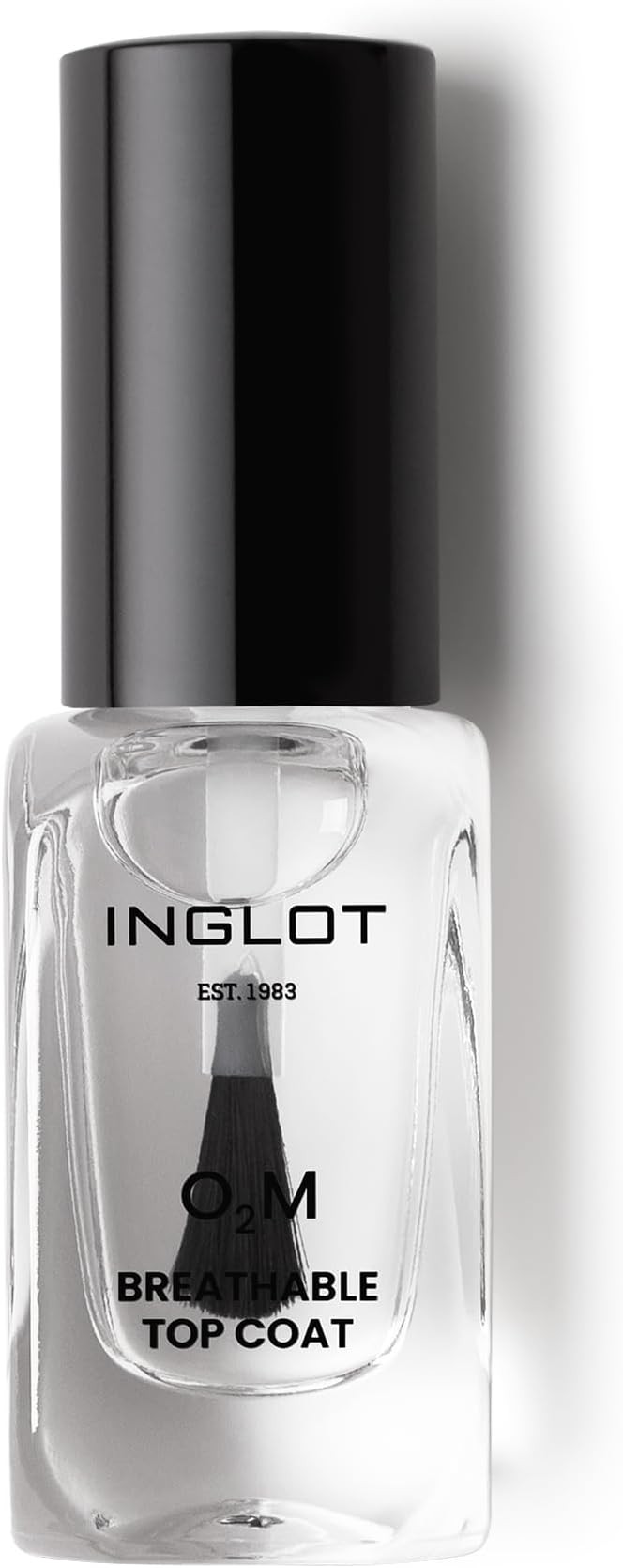Inglot O2M Breathable Topcoat, High Gloss, Air and Water Permeable, Extends the Life of the Paint, Easy to Apply, Not Tested on Animals, 11 ml