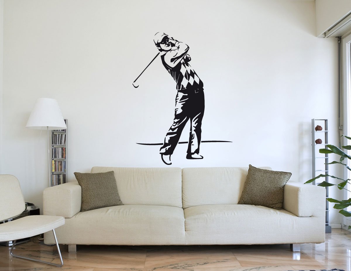 PrimeStick Wall Sticker golfer Golfer Teeing Off # 177 Choose Your Size & Colour, Vinyl, brown, C 120 x 159cm