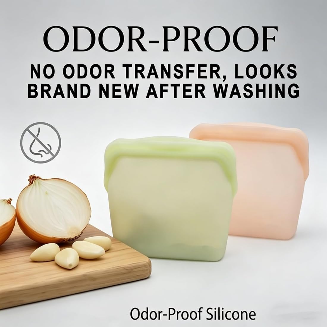 Sacchetto alimentare riutilizzabile in silicone, contenitore autoportante anti-perditaare riutilizzabile in silicone, contenitore autoportante anti-perdita per freezer, microonde (ABCD)