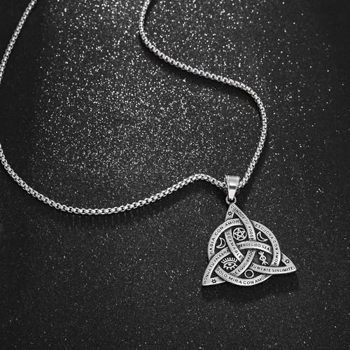 NIGHTCRUZ Witch Knot Necklace - Triple Goddess Triquetra Pendent - Irish Christian Trinity Knot Necklace3