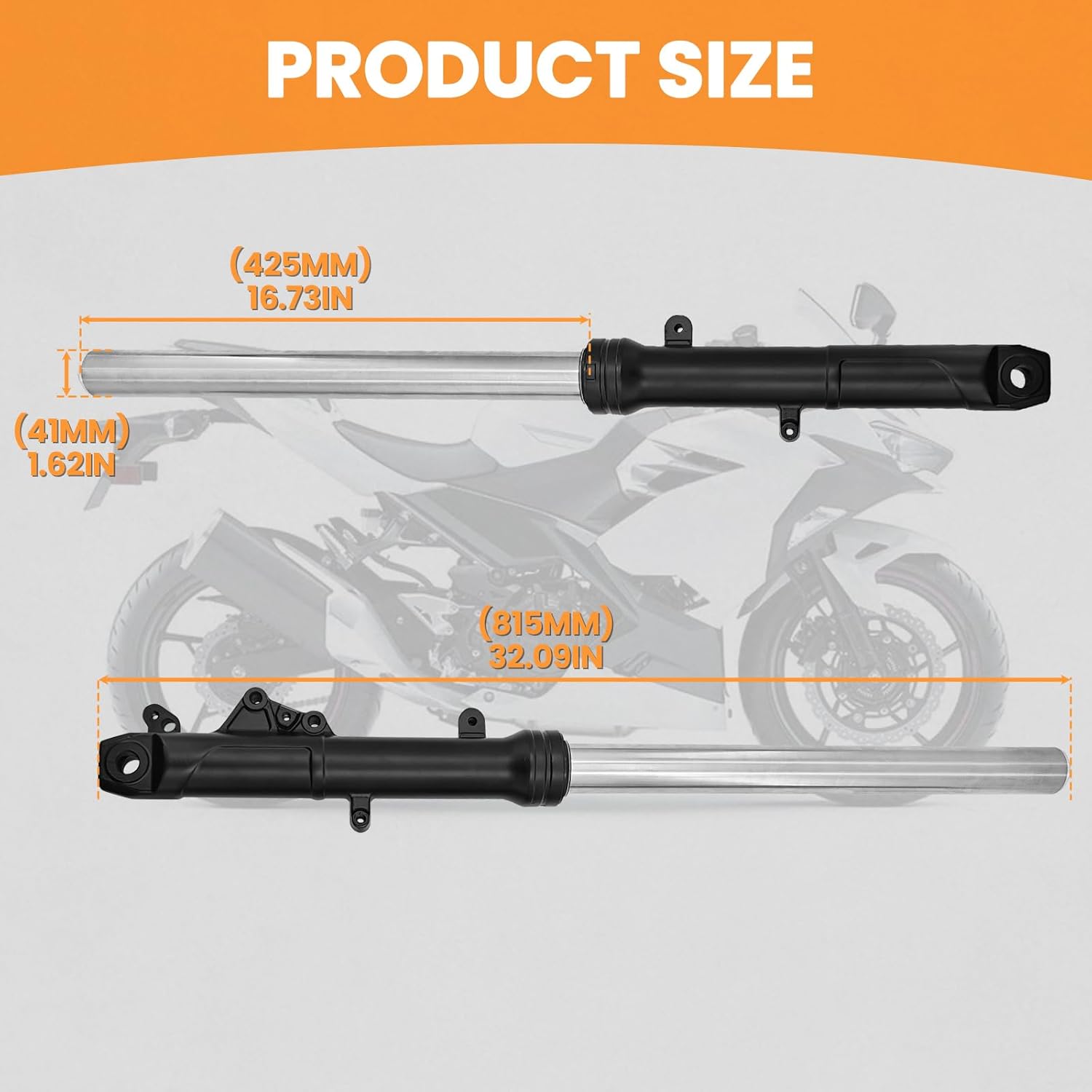 Front Shock Absorber Fork Suspension Set Fits For Kawasaki NINJA 400 EX400 2018 2019 2020 2021 2022 2023 2024