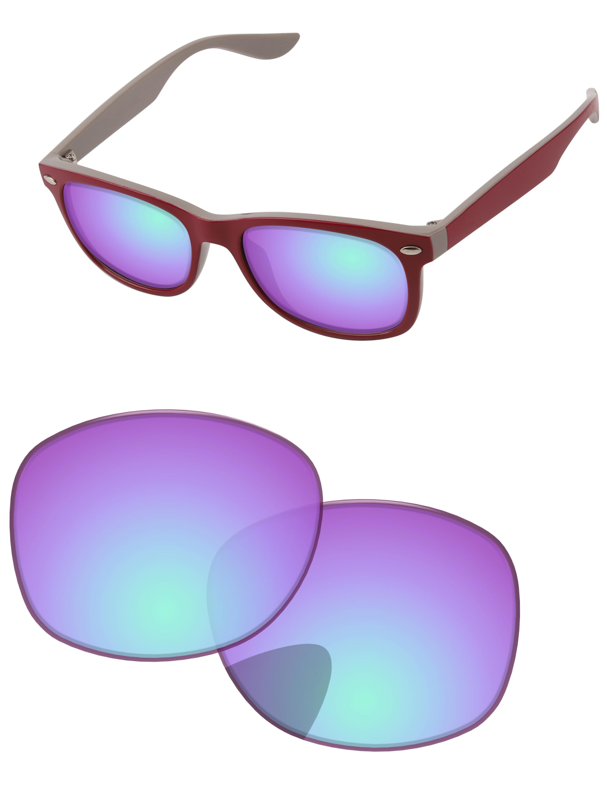 Lentes de repuesto compatibles con gafas de sol Ray-Ban RJ9052S de 47 mm