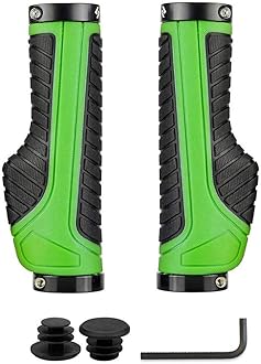 SAPLIZE Bike Handlebar Grips, Multi Colors/Design Optional, Ergonomic Design, Aluminum Double Lock-on, Mountain Bike Grips, MTB BMX Downhill Foldable Urban Bicycles Grips, Scooter Grips