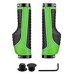 SAPLIZE Bike Handlebar Grips, Knife-Shaped, PR03 (Green+Black)