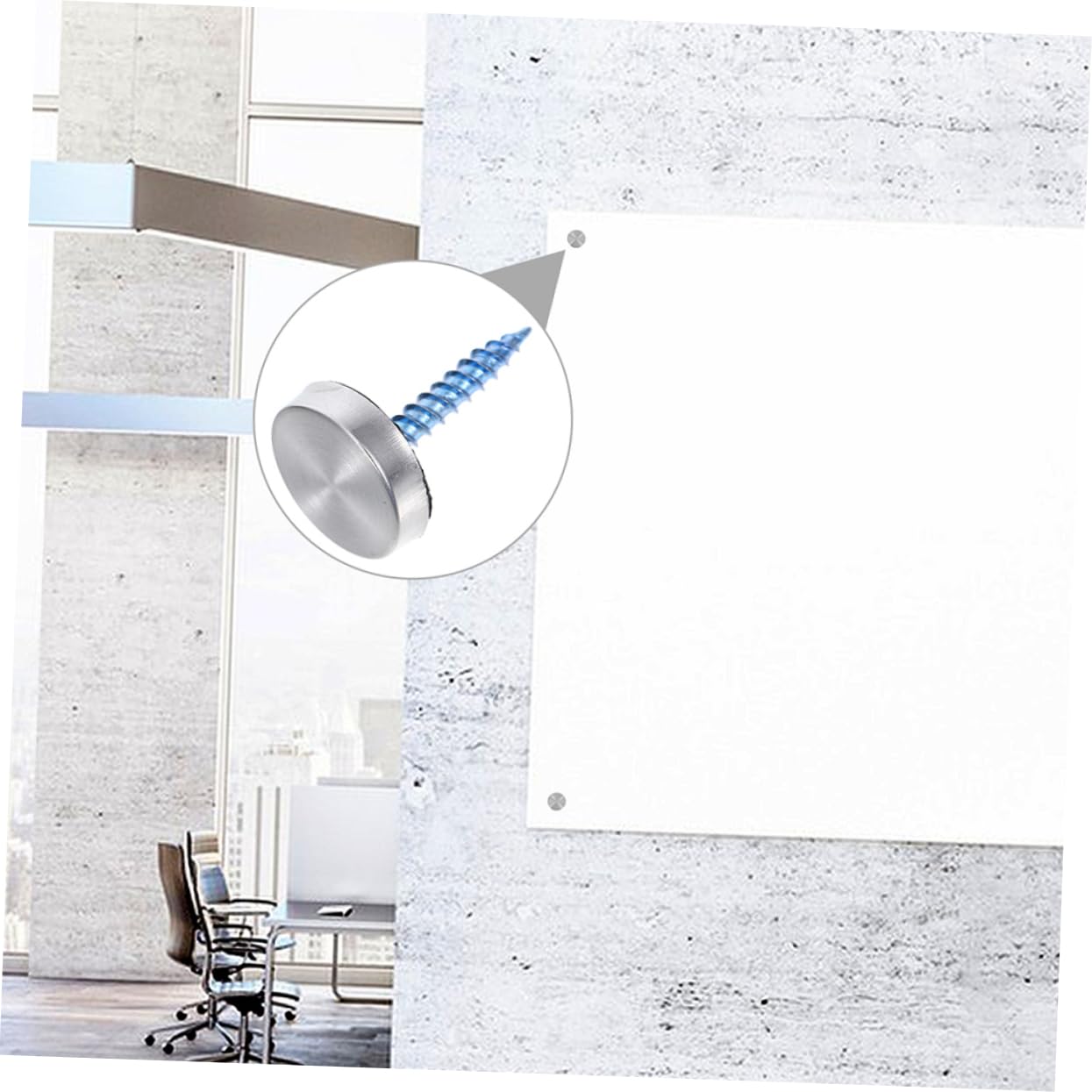 Luxshiny Mirror Clips Caps for Screws Stainless Steel Cover Nails Glass Mirror Clips Decorative Screw Caps