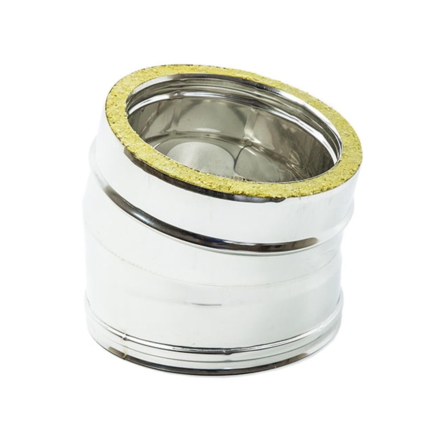Curva Doppia Parete 15° Coibentata Acciaio INOX Gomito Per Canna Fumaria (DN 200/250)