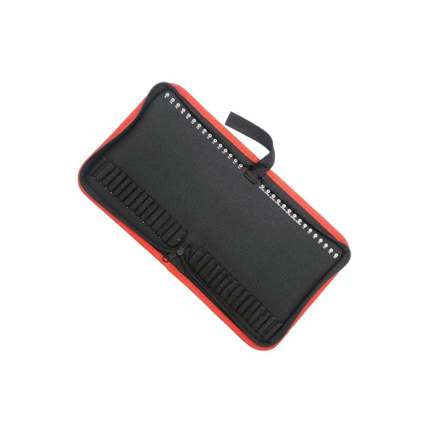 Twisaxc Men's Black Bit Storage Bag With Classic Zipper Closure Compact Storage Solution Best Bit Organizer For Electricians Carpenters And Handy Carrier Professional, 22.5X17.2x3cm