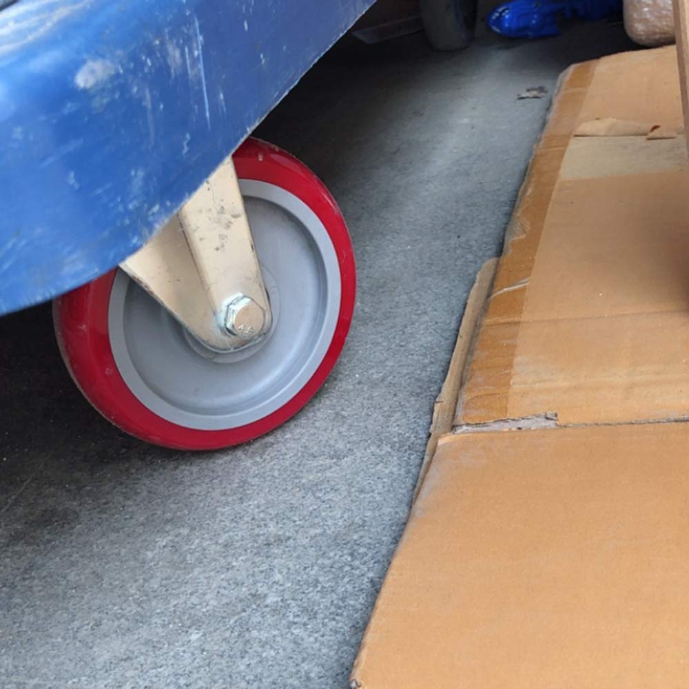 Ruote girevoli per impieghi gravosi (4 Pezzi), Diametro | 3"/4"/5" | 400 kg, Ruote girevoli per carrelli per mobili in PU | 2 con Freno, 2 Senza Freno |, Piastra di Montaggio | 95x64 m