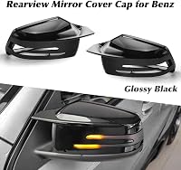Asasytal Tükör Borítás Mercedes Benz A W176 B W246 C W204 E W212 S W221 CLA GLK GLA Modellekhez - Fényes Fekete ABS Műanyag Visszapillantó  5
