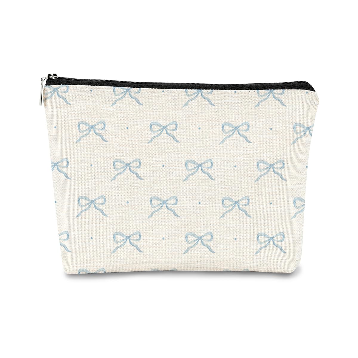 BARPERY Coquette Aesthetic Stuff,Light Blue Coquette Bow Makeup Cosmetic Bag, Cute Makeup Bag, Preppy Stuff, Teen Girl Gifts Trendy Stuff Makeup Bag,