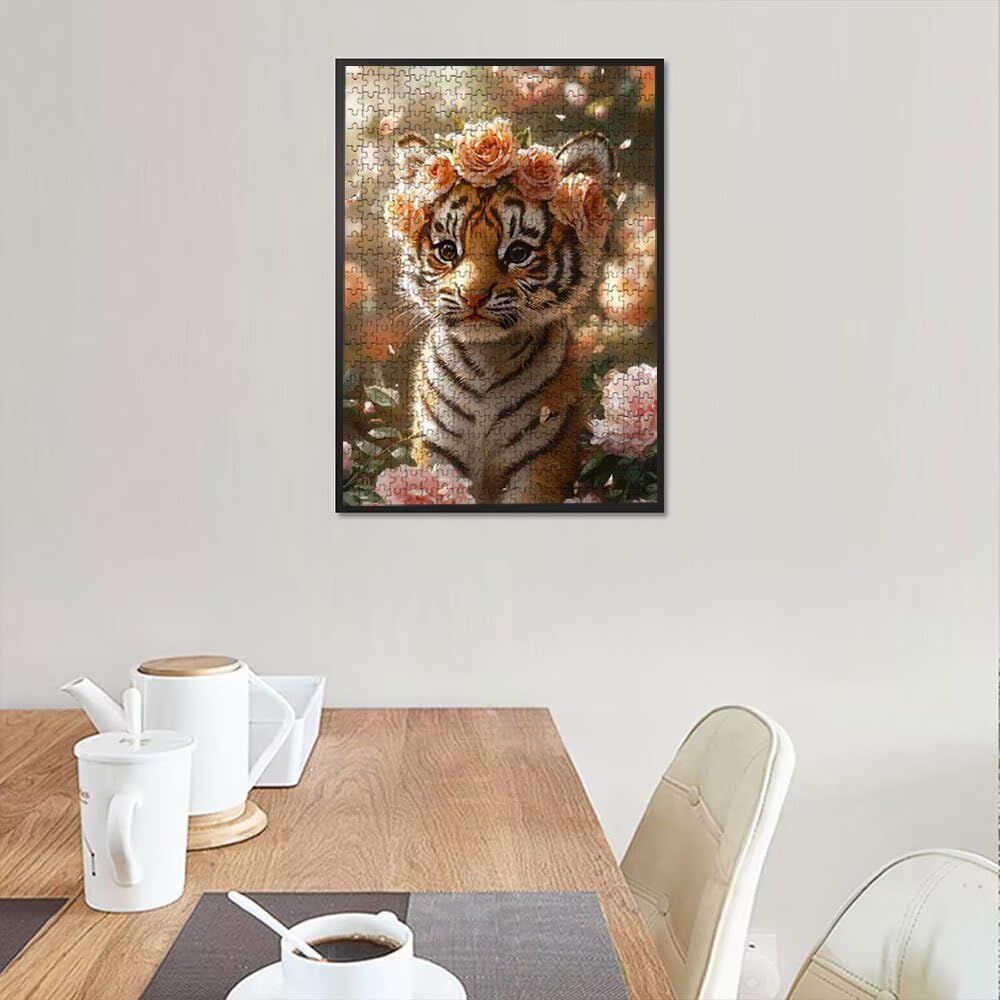 Puzzle 4000 sztuk, tygrysie kwiaty puzzle dla dorosłych 4000, drewniane puzzle, klasyczne gry edukacyjne, niemożliwe wyzwanie, rodzina gier, kreatywny prezent DX0YL1-562