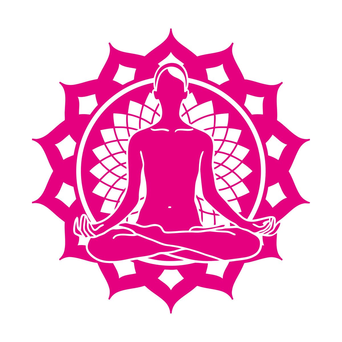 Engraving Stickers Lotus Flower Pose Yoga Meditation Studio 81x83.1cm Self Adhesive Extra Large Rosered — image 1