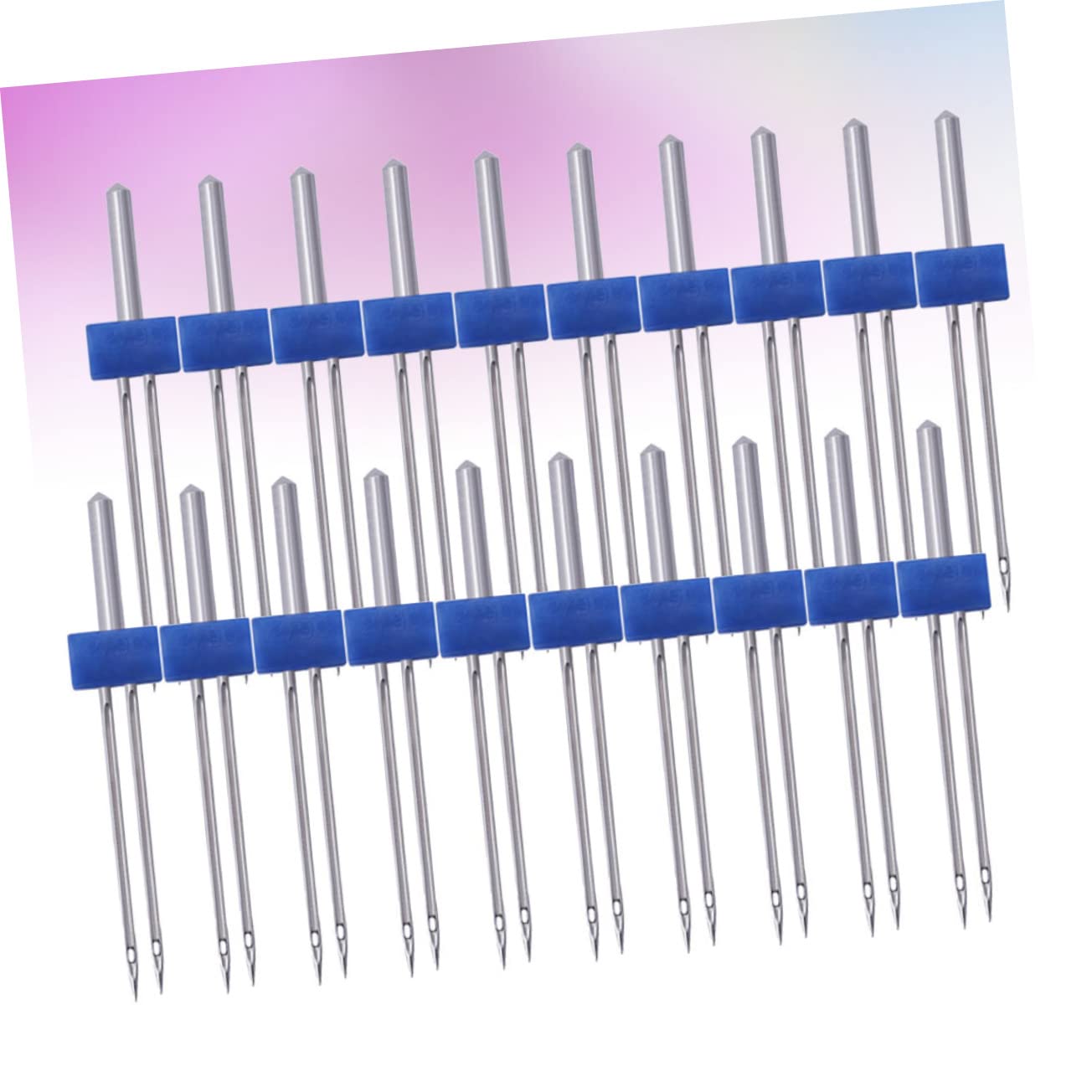 Zwillingsnadel für Haushaltsnähmaschinen, Modell C01-005-00171, 3 Mm | 100 Stück im Beutel, Metallausführung, Blau, mit Twin Needles für Maschinen