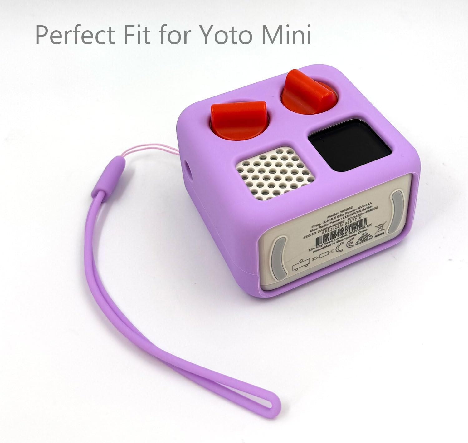 Miojoy Hard Carrying Case and Silicone Cover for Yoto Mini, Protective Travel Carrier for Kids and Adventure Jacket with Card Pouch 3 in 1 Accessories Set for Yoto Mini Player, Lavender