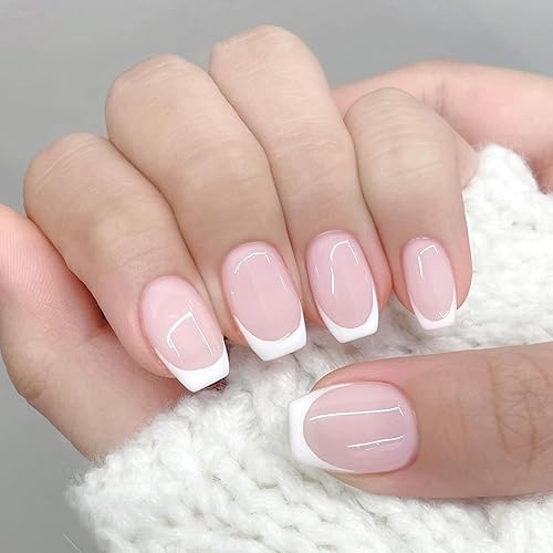 Miniatura 5 de Born Pretty Kit de manicura francesa, sello de uñas y 2 esmaltes de uñas de gel, incluye gelatina de colores rosa lechoso blanco para punta