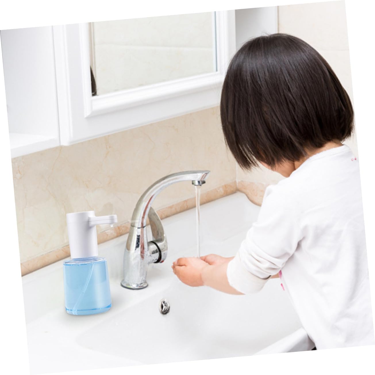 1set Automatic Touchless Soap Dispenser Rechargeable Sensor Soap Washer for Bathroom Kitchen Office Hotel Design Lights Hands Convenience