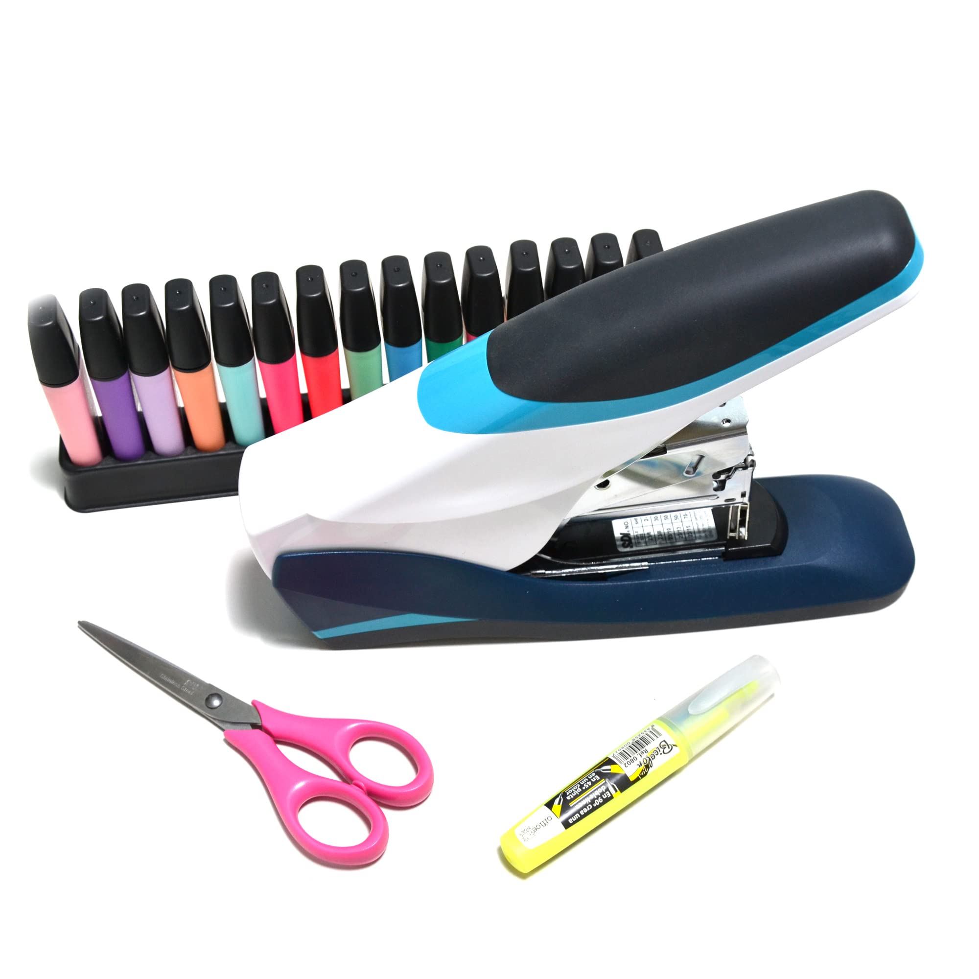 Grapadora de Gruesos LIGHT FORCE con Cuerpo Metálico - Ergonómica y de Gran Capacidad - Grapa Hasta 110 Hojas, 60% Menos Esfuerzo - Calidad SDI - Grapado Cerrado - by Office Box
