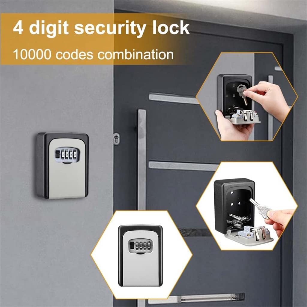 JSEIAJB Sectyme Key Lock Box 4 Digit Combination Password Storage Security Indoor Outdoor Safe