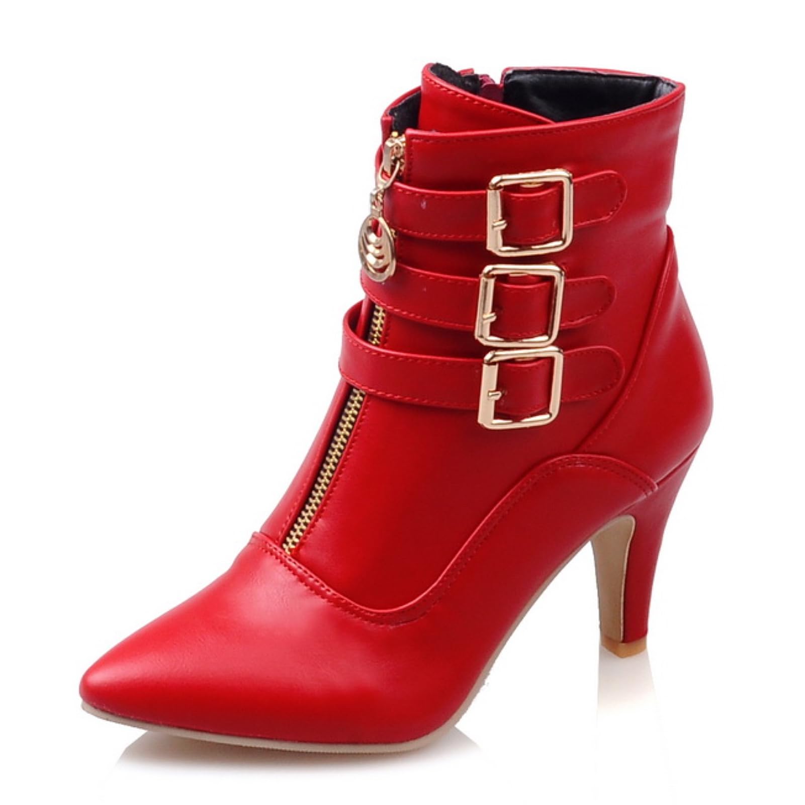 MEOTINA Kitten Heel Pointed Toe Dressy Booties