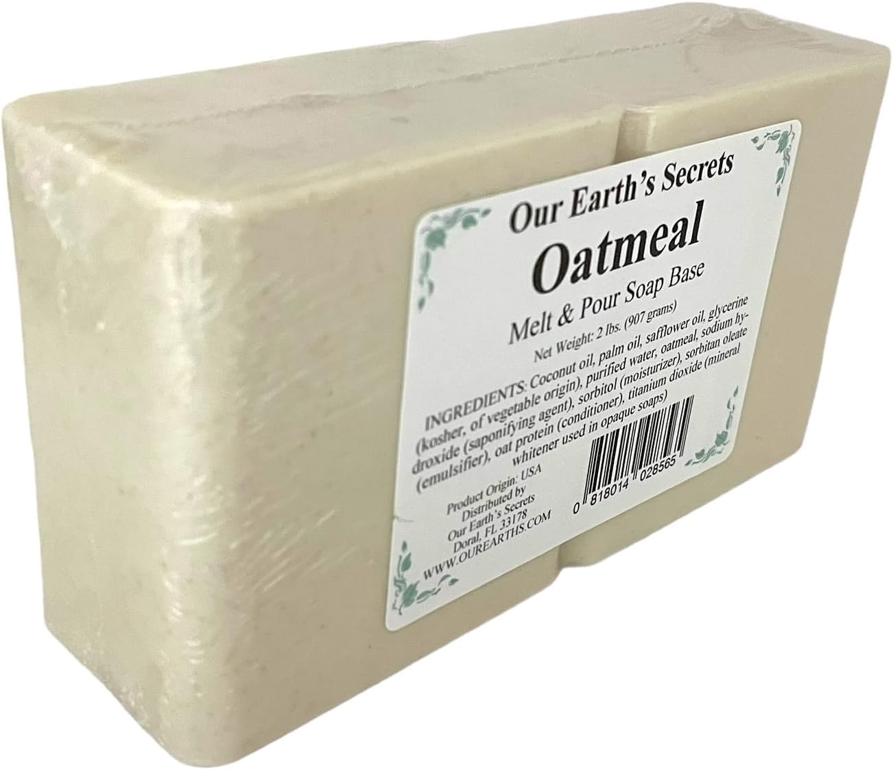 Our Earth's Secrets - Oatmeal 2 Lbs Melt and Pour Soap Base