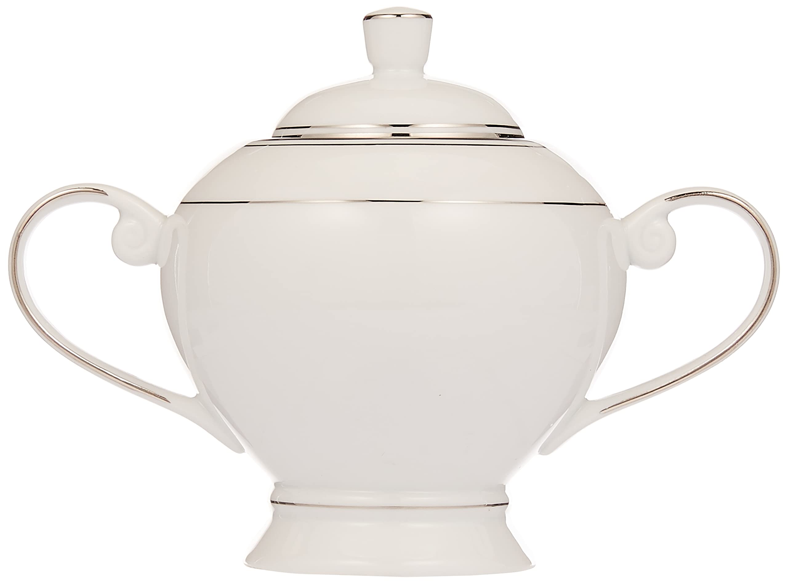 HorselaneSilverline Sugar Pot, White