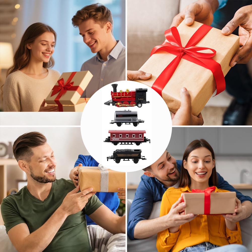 Mini Tren Tráfico - Mini modelo de vapor, Juego retro de vapor, Pequeño adorno de tren creativo, Suministros para Vapor Tema Cumpleaños
