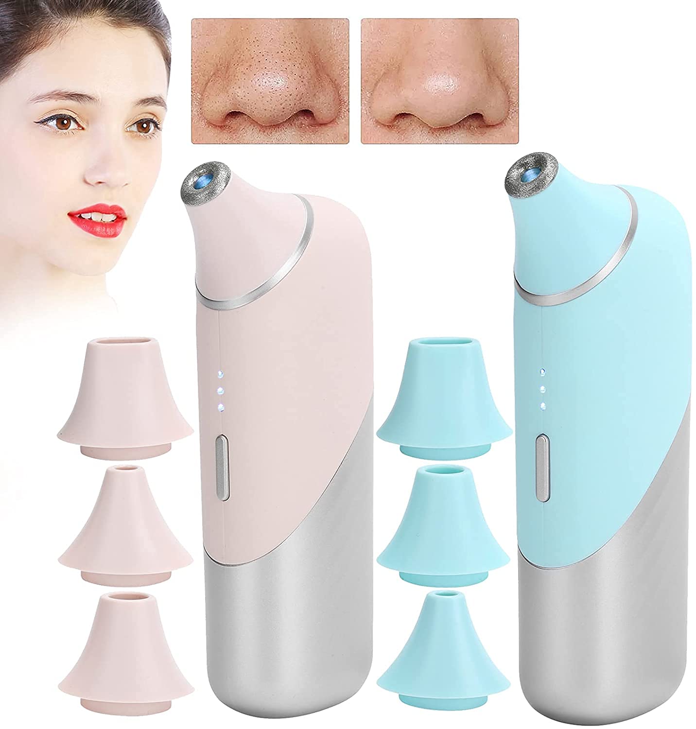 DYTWXG Macchina per la rimozione di Punti Neri visivi per la Pulizia dei pori del Viso con aspirazione del Vuoto WiFi Intelligente, aspiratore per la rimozione di Punti Neri, per Donne Uomini, Rosa