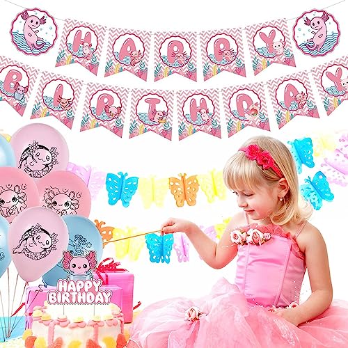 Lindas festa aniversário Axolotl - Decorações mesa peça central Axolotl bonito,Desenhos animados Axo