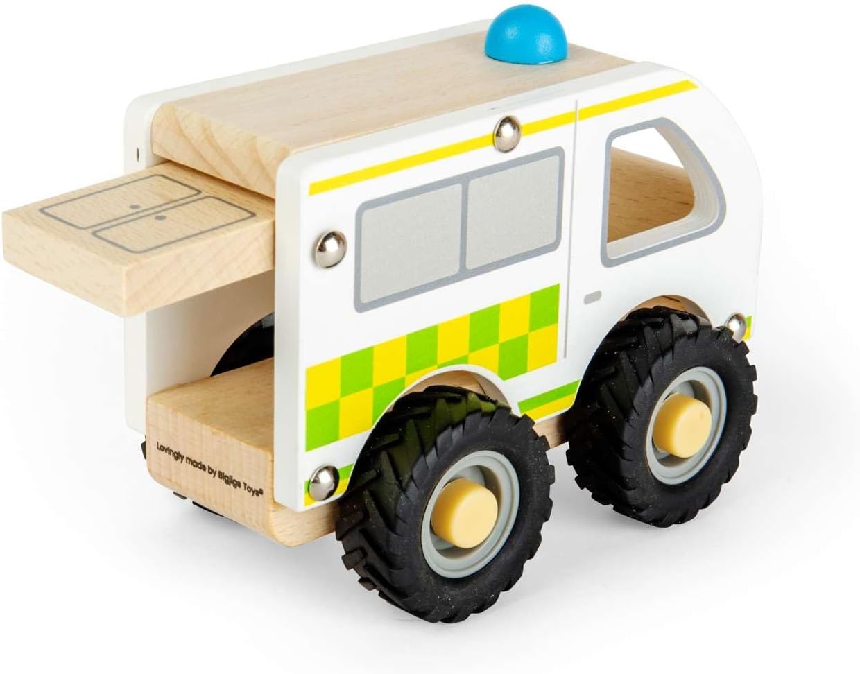 Bigjigs Toys Mini Ambulance | Small Rescue Services Vehicles | Wooden Vehicle Toy for Children | Small Play Ambulance for Toddlers | Role Play Set for Boys & Girls | Gifts for