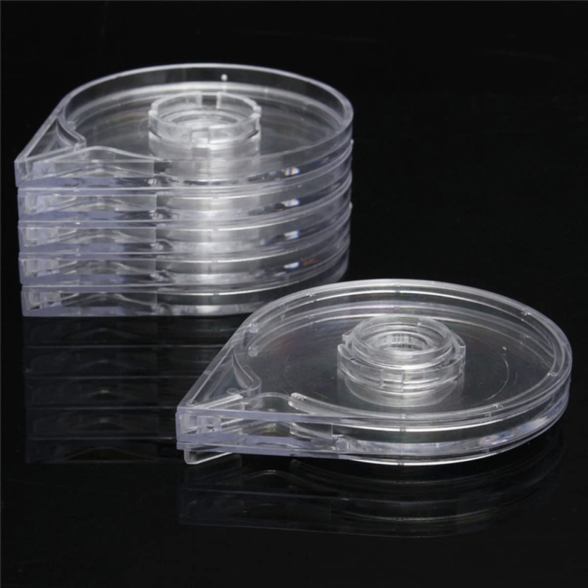6pcs Nail Art Striping Tape Holder Clear Design Case for Easy Manicure Convenient Storage for Nail Tools and Accessories