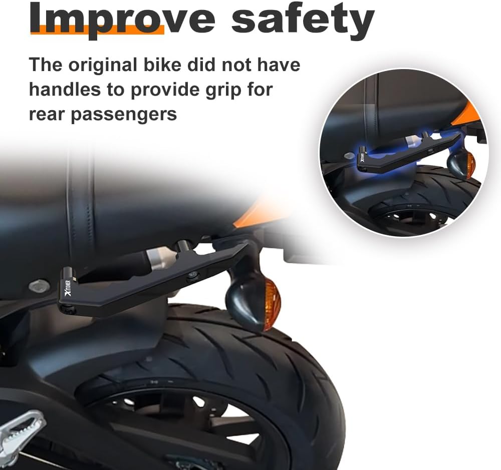 Xitomer Motorcycle Passenger Grab Bars Fit for 2026 Grom 125 MSX125 Grab Handles Fit for Grom MSX125 2022-2026 Pillion Grab Handles Grab Bars Mount & Crash Protection