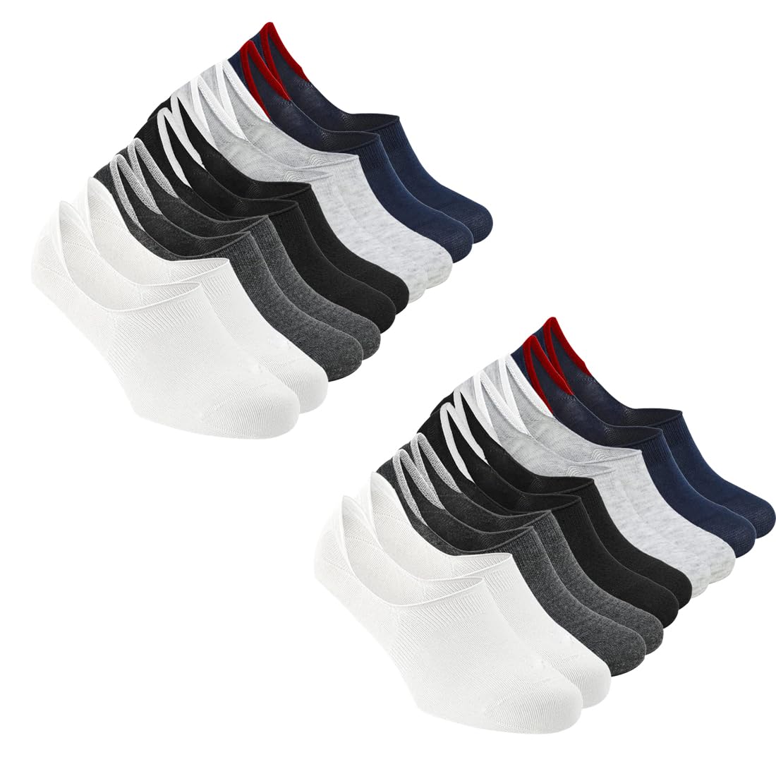 No Show Loafer Socks for Men Combo, Made with Breathable, Moisture Absorbing & Anti Odour Combed Cotton with Anti Slip Grip & Low Cut, Ideal Socks for Summer, Multicolour, (Pack of 12)