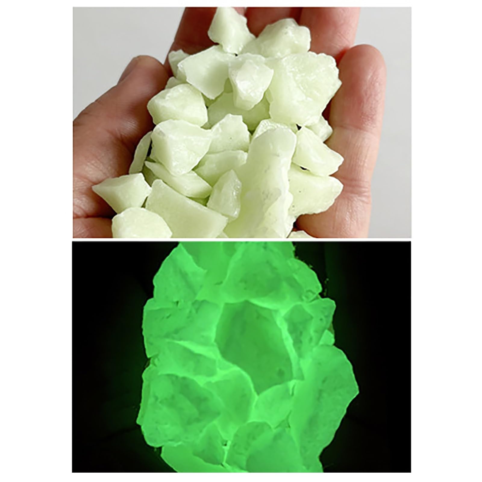 Piedras Fluorescentes de 3000 g, Grava para Peceras, Guijarros de Jardín, Piedras Fluorescentes para Paisajismo, para Caminos, Céspedes y Patios(Green)
