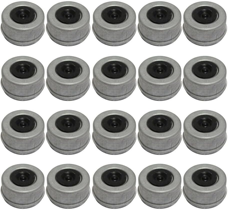 Trailer Axle Hub Cap For 7k/8k Axles – 2.72 Inch Drive-In Dust Cap With Rubber Plug (20-Pack)
